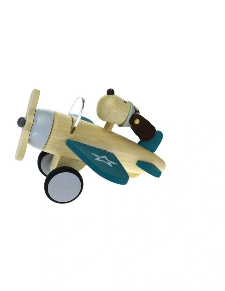 Retro Wooden Plane with Cute Dog Driver Large Toy 12m+ image 5