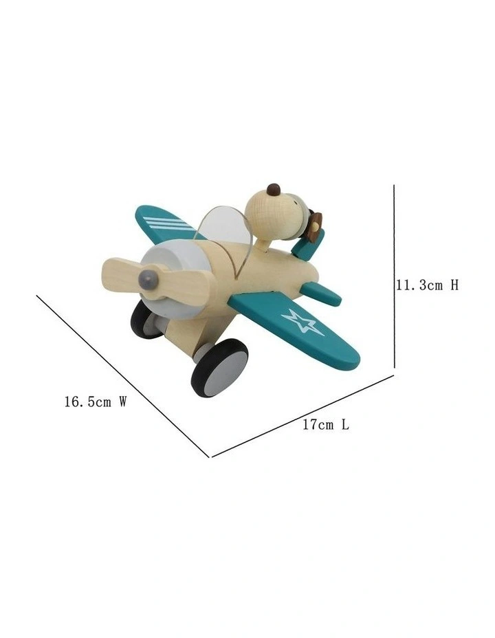 Retro Wooden Plane with Cute Dog Driver Large Toy 12m+ image 6