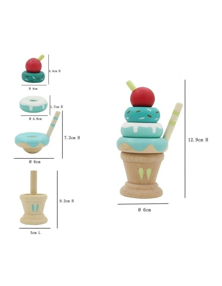 Calm and Breezy Stacking Icecream Play Toy Mint 10m+ image 3