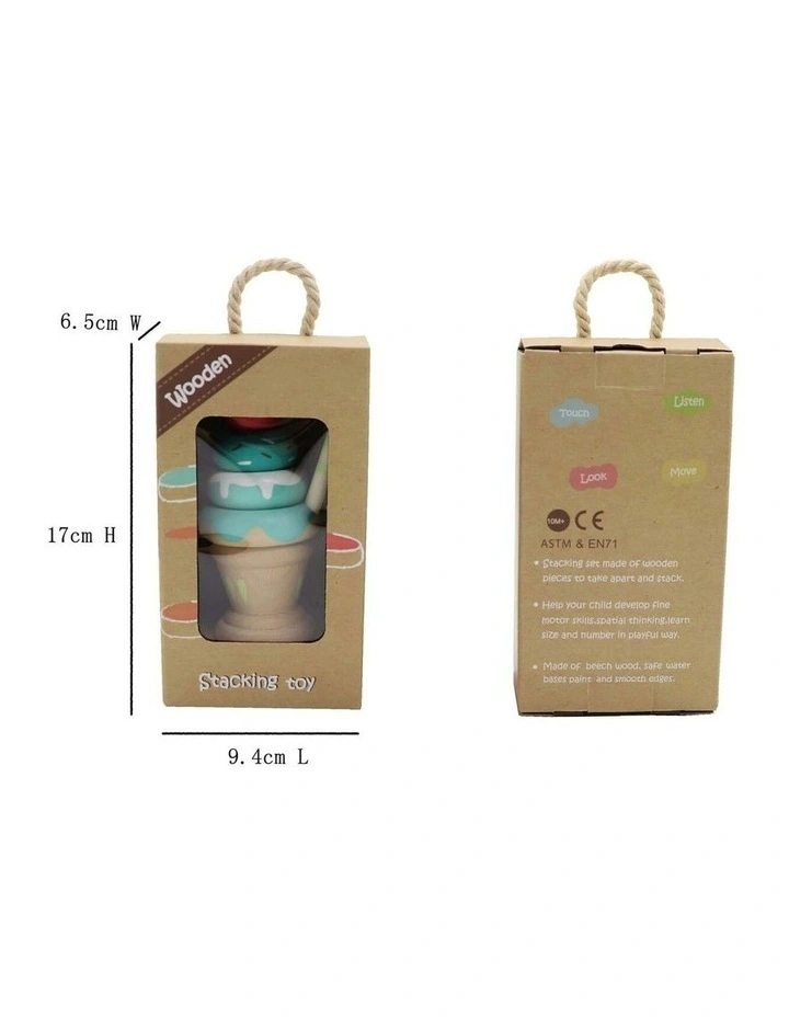 Calm and Breezy Stacking Icecream Play Toy Mint 10m+ image 4