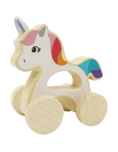 Calm and Breezy Wooden Unicorn Car Play Toy 12m+ 9x11cm