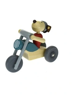 Retro Md Motorcycle With Cute Dog Rider Kids Play Toy Bike 12m+