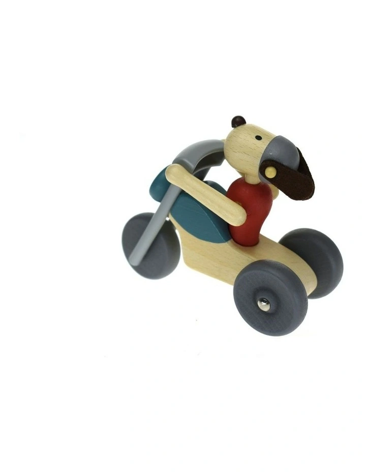 Retro Md Motorcycle With Cute Dog Rider Kids Play Toy Bike 12m+ image 2