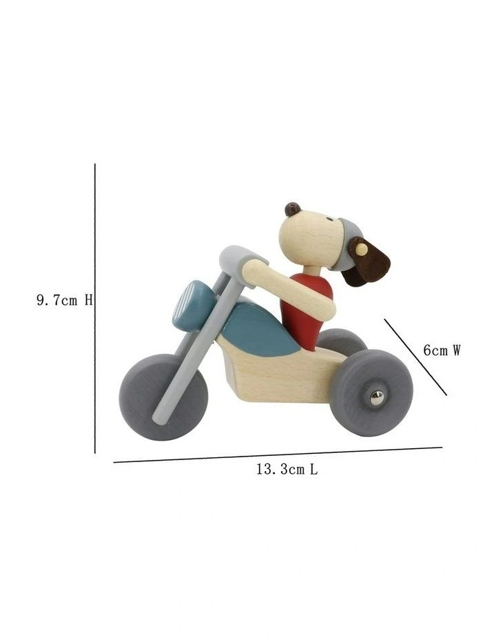 Retro Md Motorcycle With Cute Dog Rider Kids Play Toy Bike 12m+ image 4