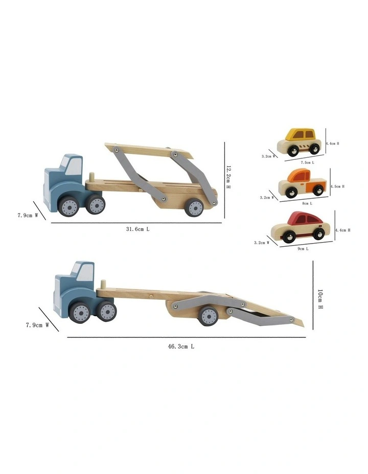 Wooden Calm and Breezy Car Carrier Play Toy 46.3cm 3+ image 2