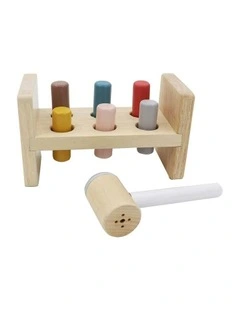 Wooden Kids Calm and Breezy Hammer Bench with Squeaky Sound Toy 12m 