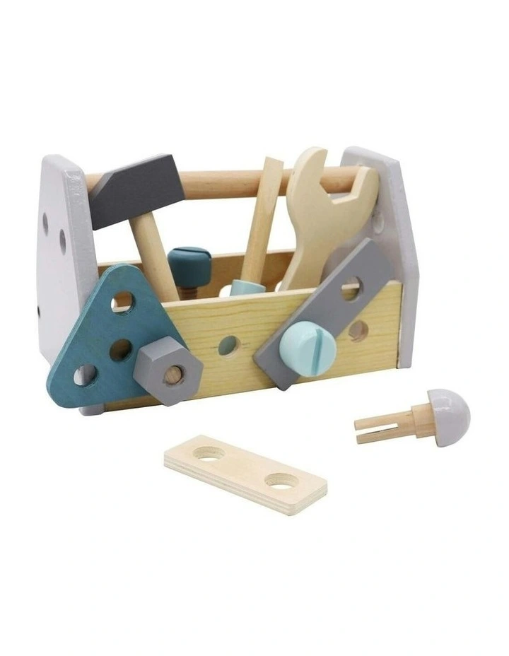 Toddler Calm and Breezy Wooden Hammer/Bolts Toolbox 20.5x13cm Toy 18m image 4