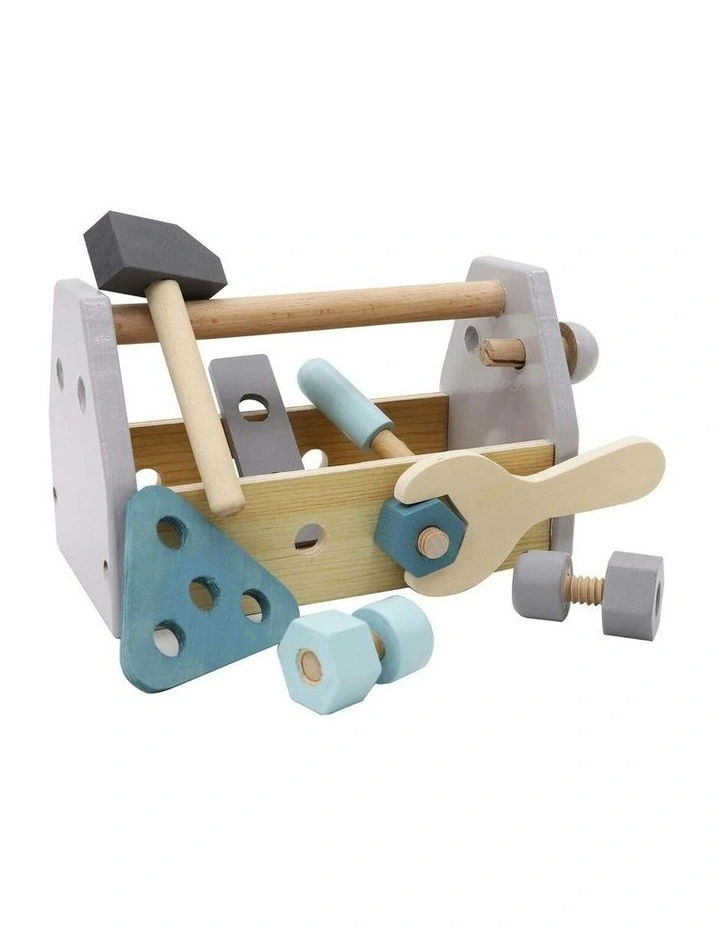Toddler Calm and Breezy Wooden Hammer/Bolts Toolbox 20.5x13cm Toy 18m image 5