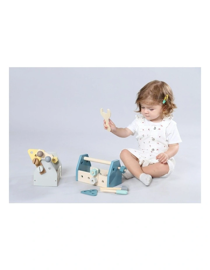 Toddler Calm and Breezy Wooden Hammer/Bolts Toolbox 20.5x13cm Toy 18m image 7