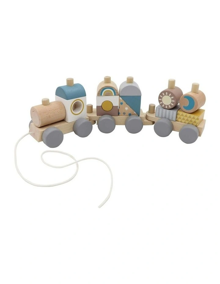 Wooden Calm And Breezy Stacking Block Train Play Toy 18m+ image 1