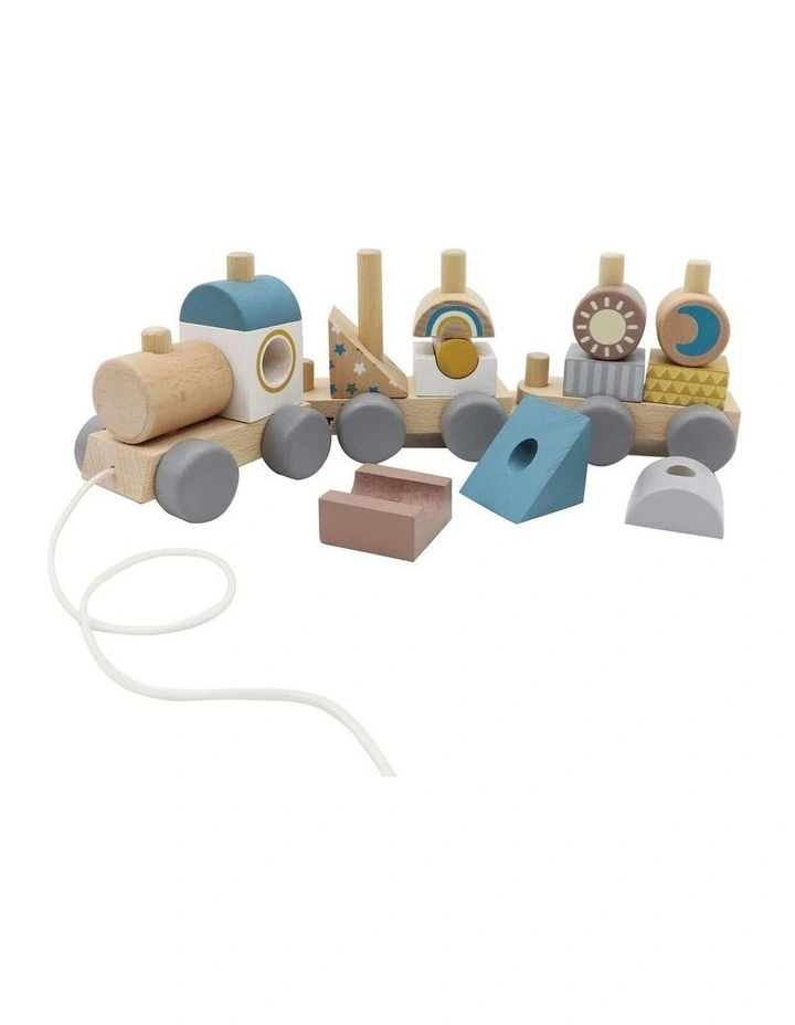 Wooden Calm And Breezy Stacking Block Train Play Toy 18m+ image 4
