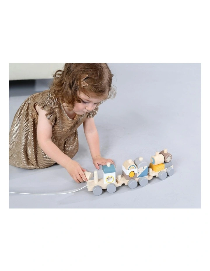 Wooden Calm And Breezy Stacking Block Train Play Toy 18m+ image 6