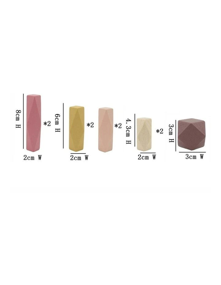 Wooden Stacking Stone Blocks Terracotta Kids Play Toy 2yrs+ image 2