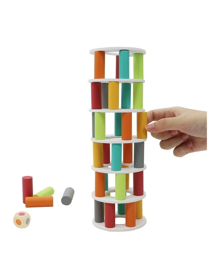 Wooden Pisa Tower Balancing Fun Game image 1