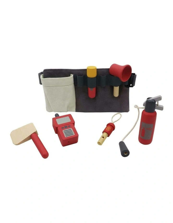 Wooden Fire Fighter Belt Pretend Toy Set image 1