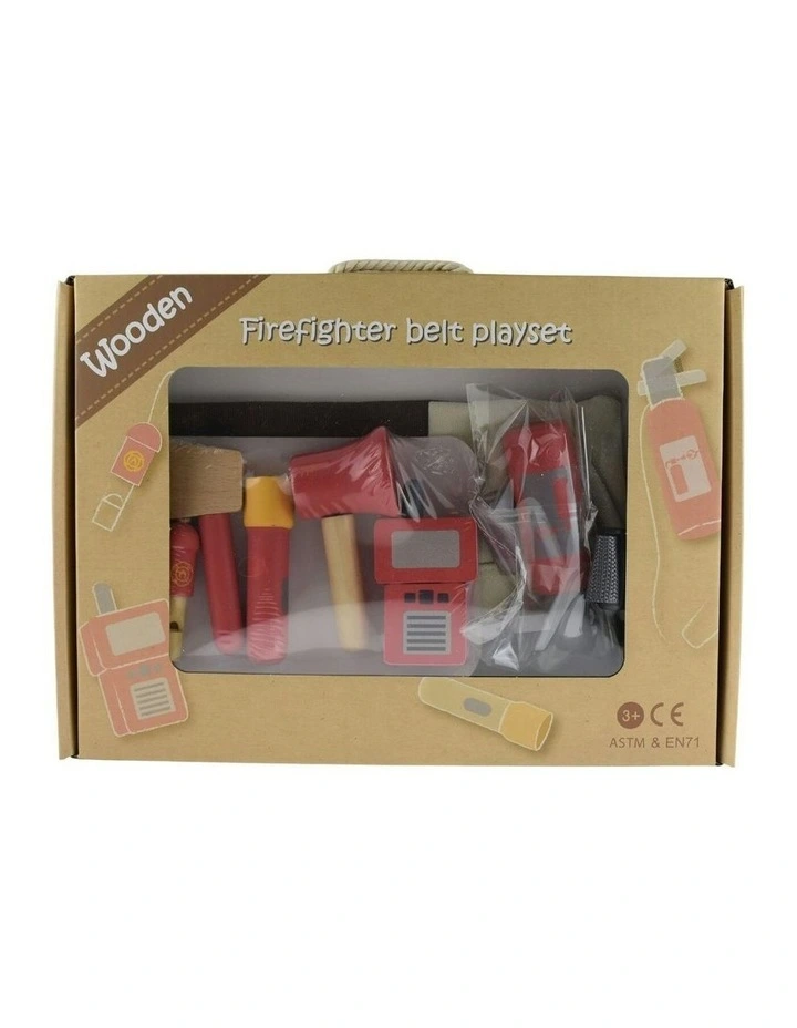 Wooden Fire Fighter Belt Pretend Toy Set image 2