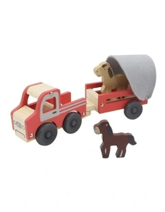 Wooden Truck With Horse Float Pretend Toy Set