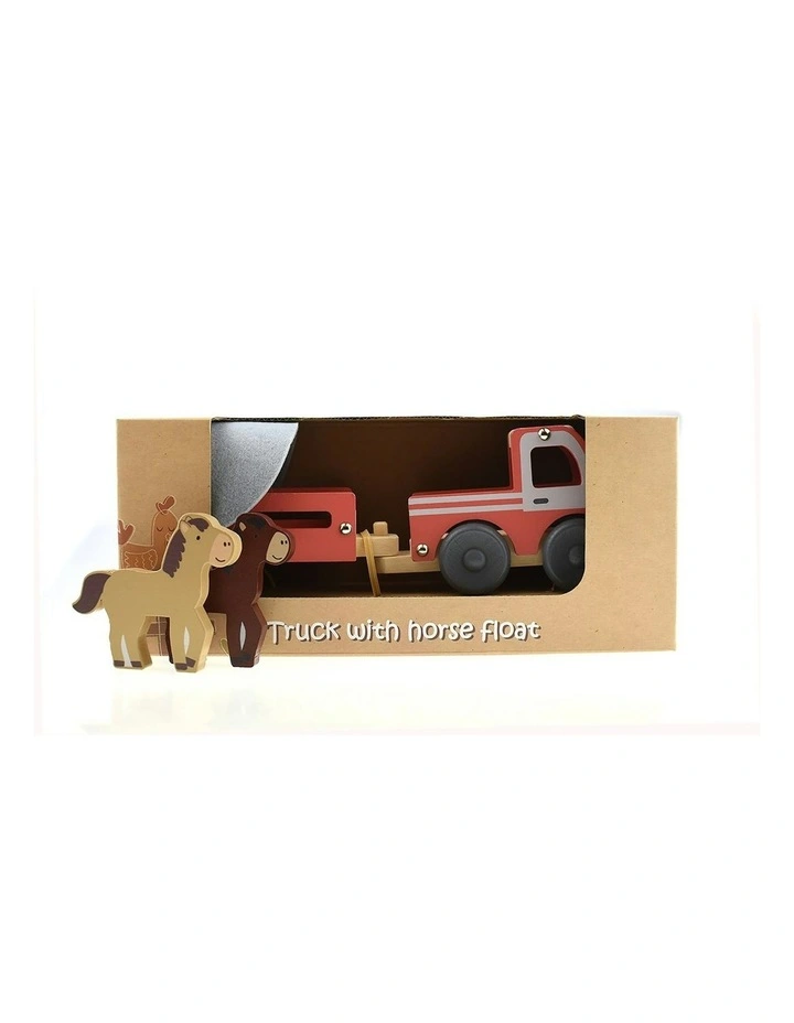 Wooden Truck With Horse Float Pretend Toy Set image 2