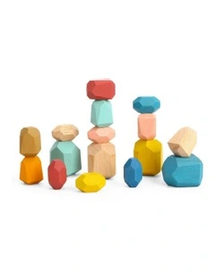 Wooden Stacking Stone Large Building Blocks Toys