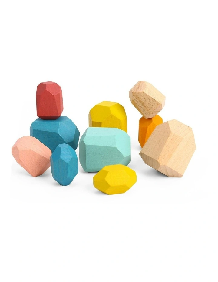 Wooden Stacking Stone Large Building Blocks Toys image 2