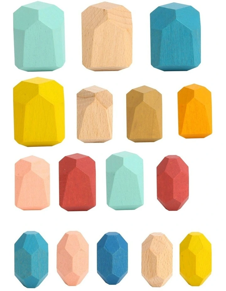 Wooden Stacking Stone Large Building Blocks Toys image 3