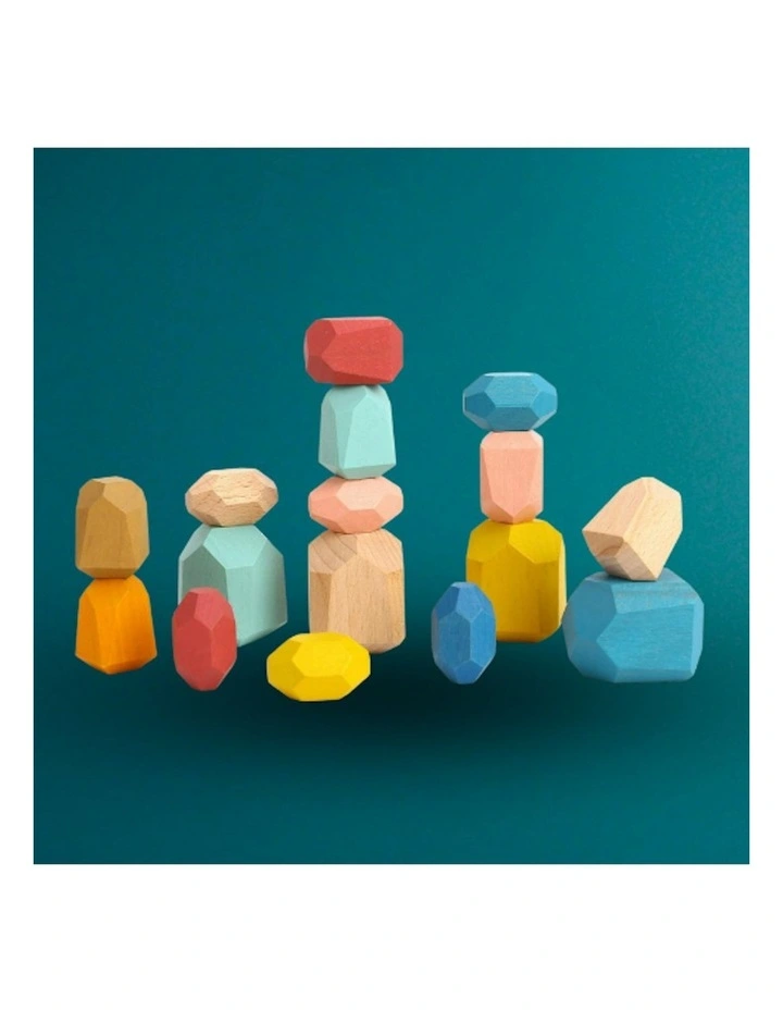 Wooden Stacking Stone Large Building Blocks Toys image 6