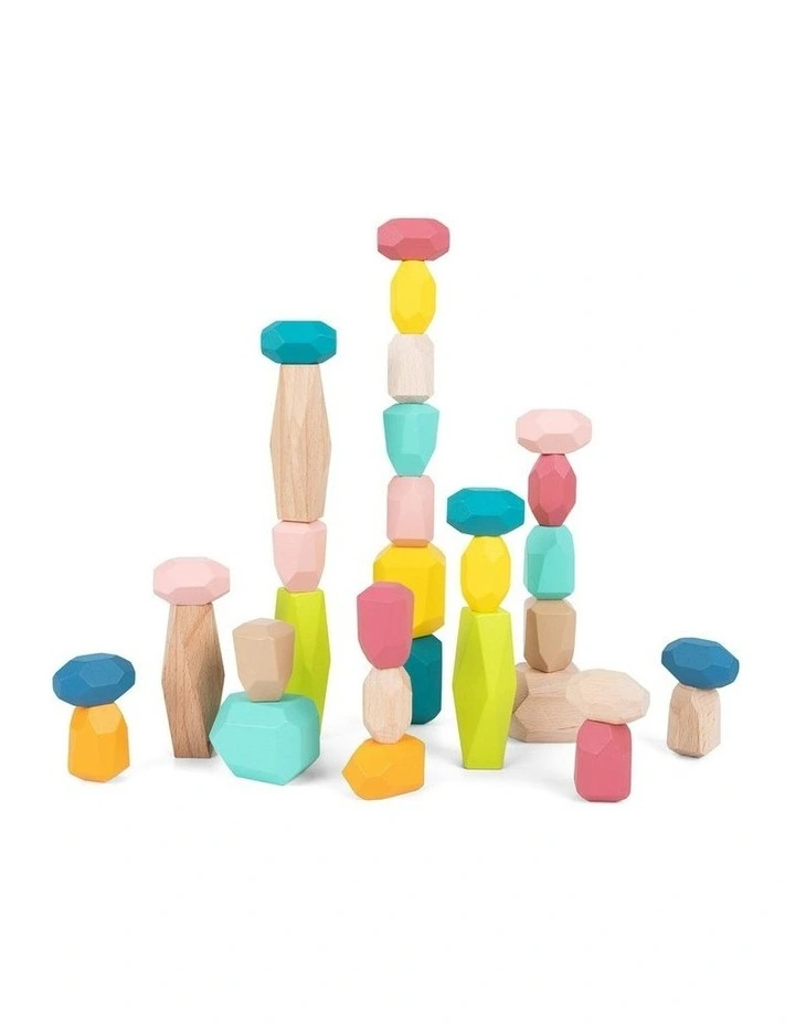 Wooden Stacking Stone Large Building Blocks image 3