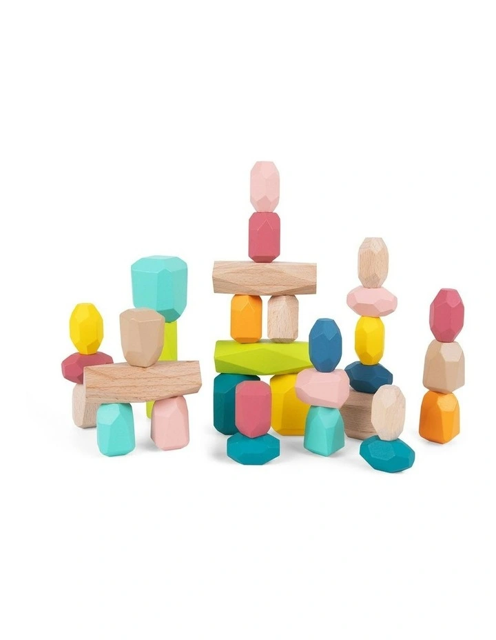 Wooden Stacking Stone Large Building Blocks image 4