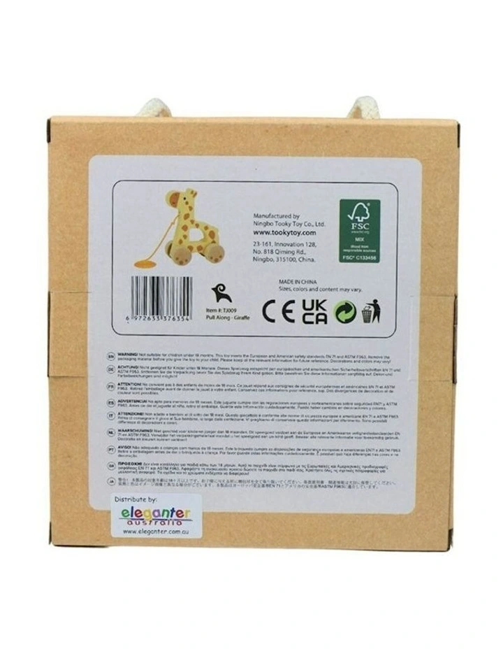 My Forest Friends Wooden Pull Along Giraffe Toy image 3
