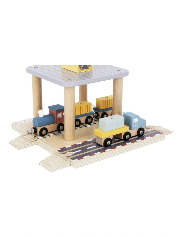 Port Crane Cargo Wooden Building Block Toy image 3