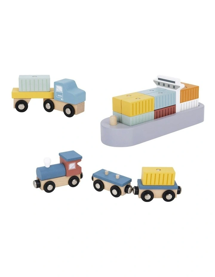 Port Crane Cargo Wooden Building Block Toy image 4
