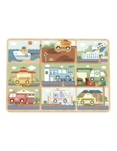Wooden Childrens Traffic Maze Puzzle Board Toy