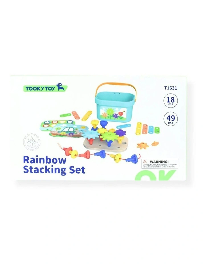 Rainbow Pegs And Cogs Stacking And Lacing Set image 2