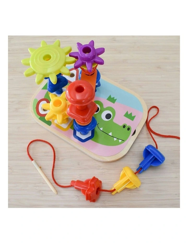 Rainbow Pegs And Cogs Stacking And Lacing Set image 3