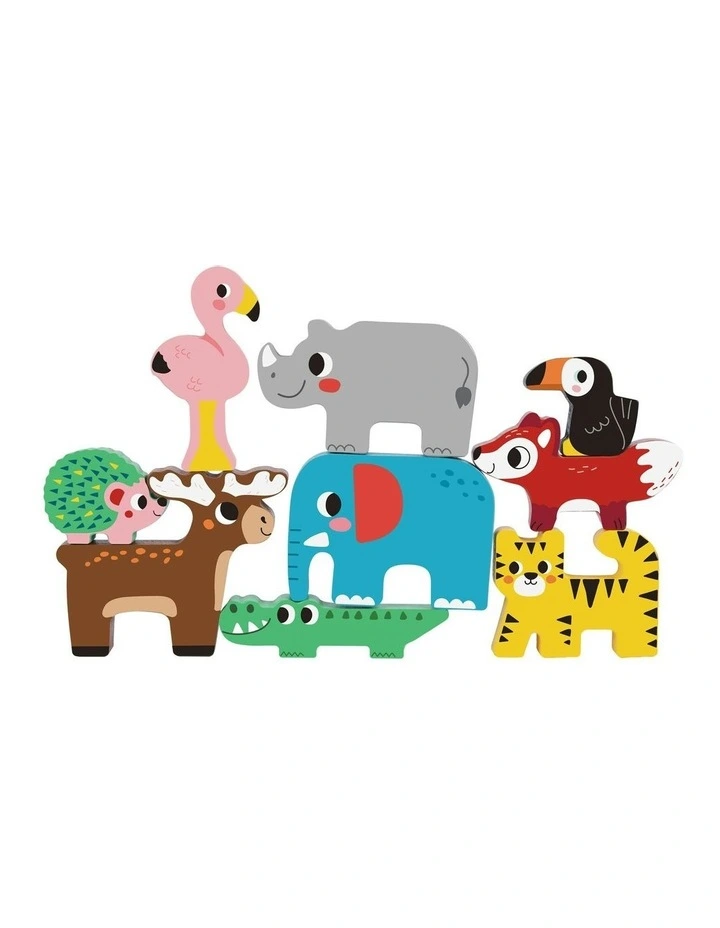 Wooden Stacking Animals Blocks Baby Toy image 3