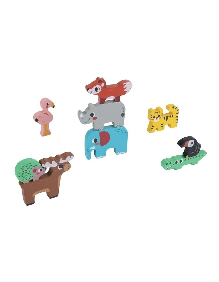 Wooden Stacking Animals Blocks Baby Toy image 4