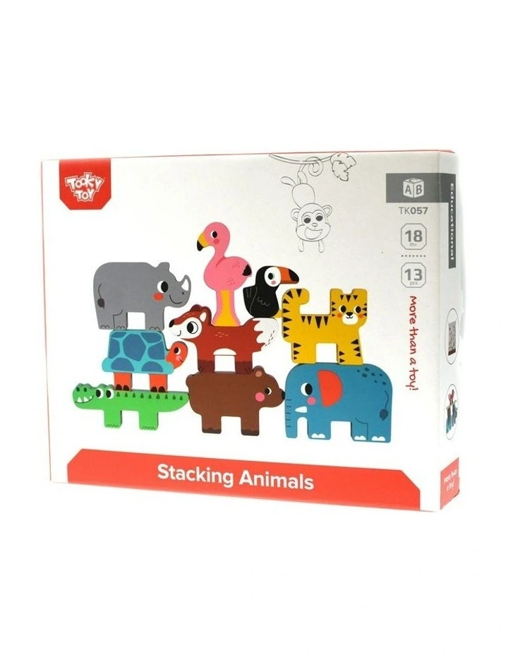 Wooden Stacking Animals Blocks Baby Toy image 5