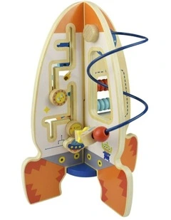 Wooden Interactive Activity Rocket Play Toy Set
