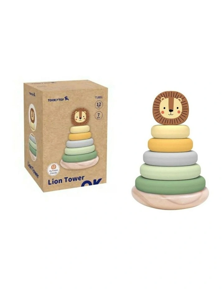 Lion Stacking Tower Wooden Play Set image 2