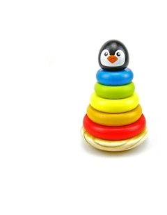 Penguin Wooden Stacking Round Blocks Set