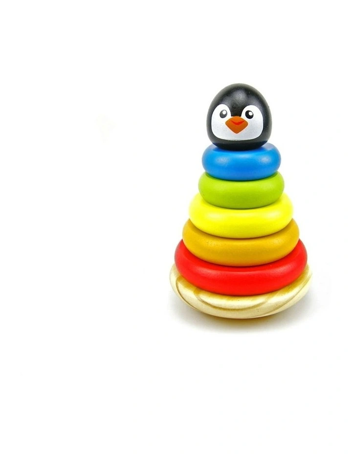 Penguin Wooden Stacking Round Blocks Set image 1