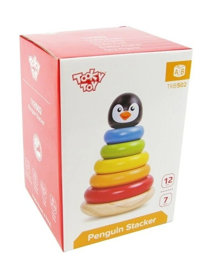 Penguin Wooden Stacking Round Blocks Set image 2
