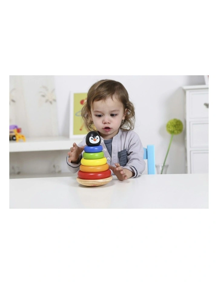 Penguin Wooden Stacking Round Blocks Set image 3