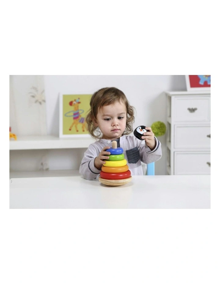 Penguin Wooden Stacking Round Blocks Set image 4
