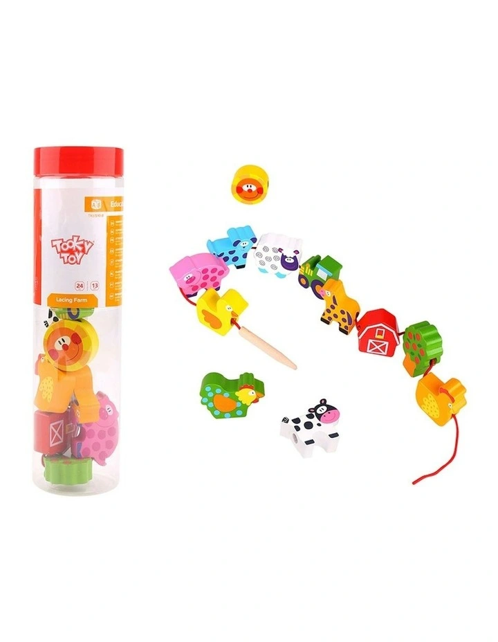 Lacing Blocks Farm Animals Set 27cm image 1