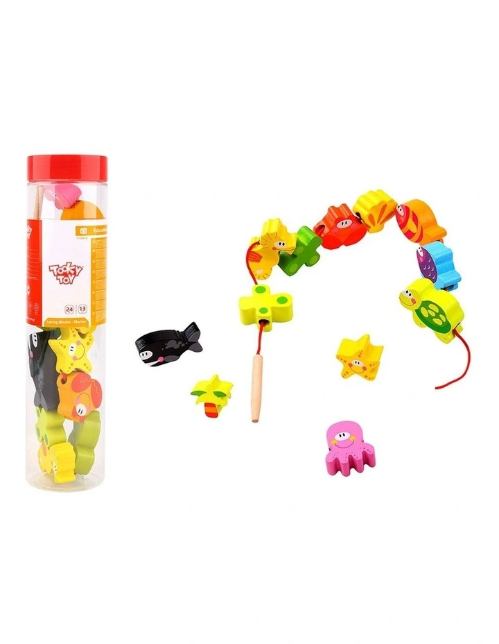 Lacing Blocks Marine Animals 31cm image 1