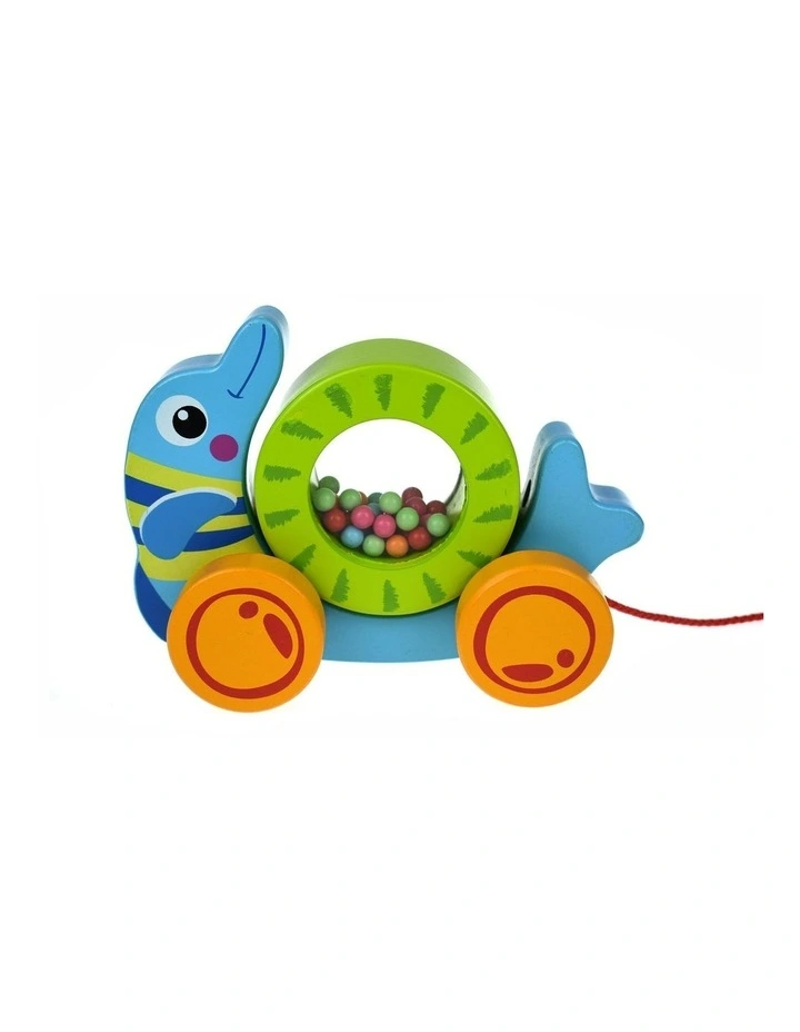 Pull Along Rolling Dolphin With Beads Toy image 1