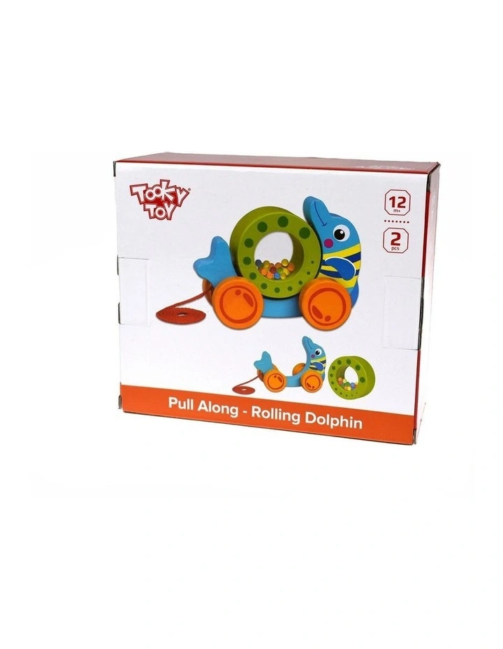 Pull Along Rolling Dolphin With Beads Toy image 4