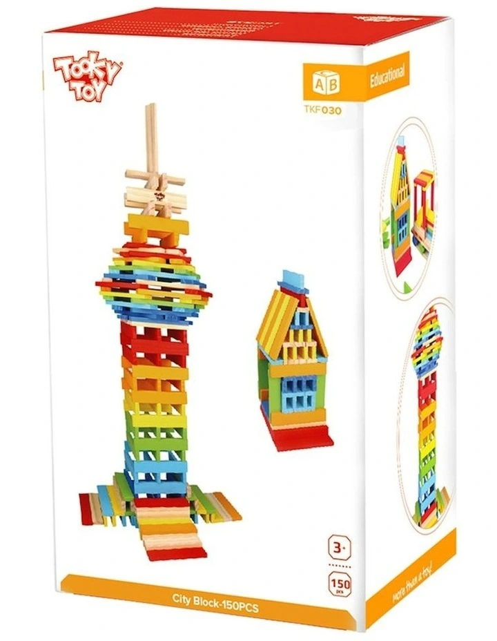 City Block Creative Wooden Building Kit 150 Pieces image 2