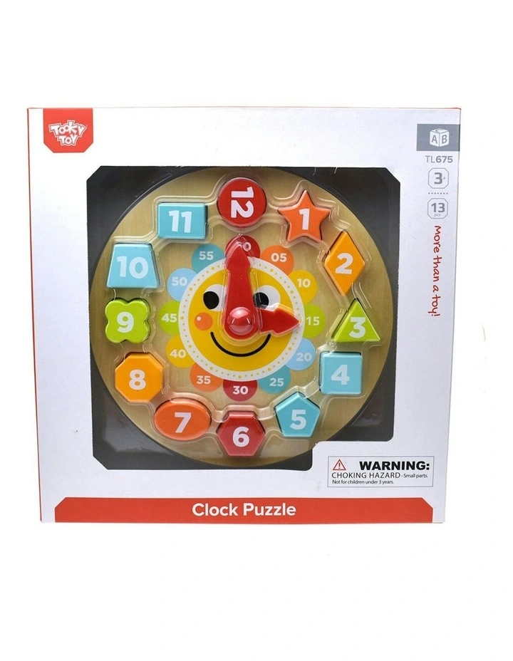 Wooden Clock Fun Puzzle 13 Pieces image 2